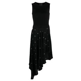 Givenchy Vestido Preto Assimétrico de Seda Preto