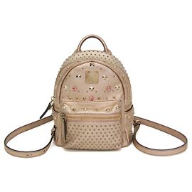 Mochila e Bolsa de Ombro em Couro MCM BEBE BOO Dourado