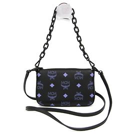 Pochette mini Visetos Color Splash MCM Noir Violet