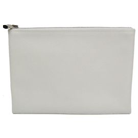 Hermès Pochette Hermes Atou GM en cuir Evercalf Blanc