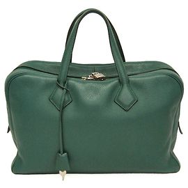 Hermès Bolso Boston Hermes Victoria 40 Verde Verde