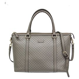 Gucci MicroGuccissima Leather Handbag - Gray Brown