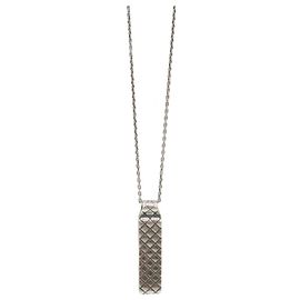 Colar com pingente de prata Intrecciato Bottega Veneta Prata