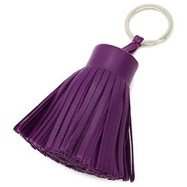 Porte-clés Carmen Hermès en cuir Agneau Milo violet Violet