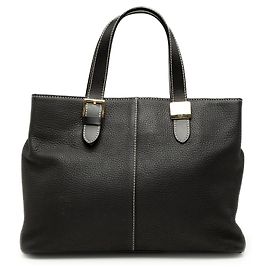 Burberry Black Leather Tote Black