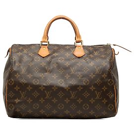 Louis Vuitton Marrom Monogram Speedy 35 Marrom
