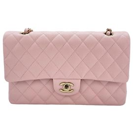 Bolsa de Ombro Chanel Matelassé Rosa Rosa
