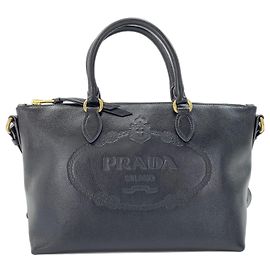 Prada Handtasche 2-Way Schwarz Schwarz