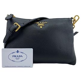 Bolsa de Ombro Prada Vitello Phoenix Preto