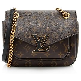 Borsa a tracolla Louis Vuitton Monogram Canvas Passy Nero