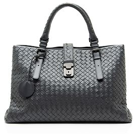 Sac à main Bottega Veneta Intrecciato Nappa Roma Medium Gris