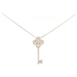 Autre Marque Colar Key Flower de Diamantes Au750 Rosa