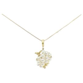 Autre Marque Colar de pérolas Akoya e diamantes Au750 Dourado
