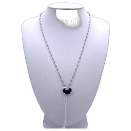 Autre Marque Collier Qeelin Dragon YuYi Agate Noire et Diamants Or Blanc Noir