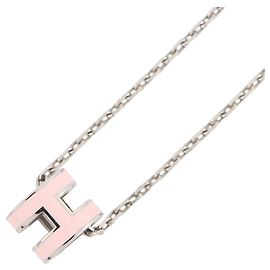 Hermès Collar Hermes Mini Pop H Plata Rosa