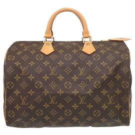 Sac à main Louis Vuitton Speedy 35 Monogram Marron Monogramme