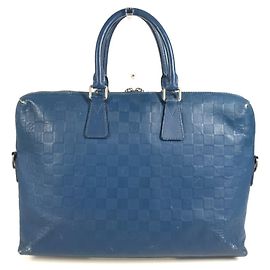 Sac Port Document Jour Louis Vuitton Damier Infini Bleu