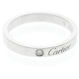 C de Cartier Ehering aus Platin mit Diamant Silber
