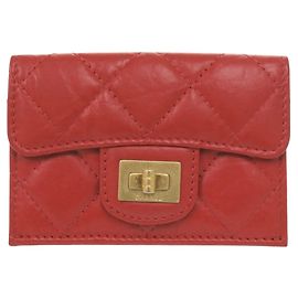 Chanel 2.55 Compact Tri-Fold Wallet Red