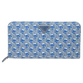 Prada Ramage Long Wallet Blue
