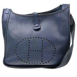 Hermès Hermes Evelyne Bag Gen III Clemence PM Blue