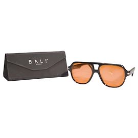 Autre Marque BALI Eyewear S2302 Occhiali da sole Aviator Neri - Lenti Ambra Nero