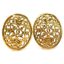 Boucles d'oreilles à clip dorées Chanel Doré