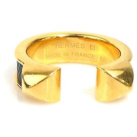 Hermès Hermes Athena Double Clou Ring Schwarz Golden