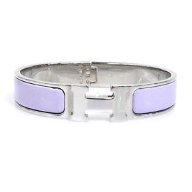 Hermès Pulsera Hermes Clic Clack H Plata Púrpura