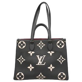 Borsa Tote Louis Vuitton Monogram Empreinte Bicolor OnTheGo MM Nero Beige