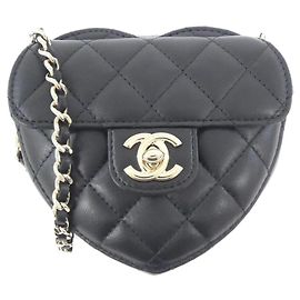 Chanel AP2784 Black Leather Shoulder Bag Black