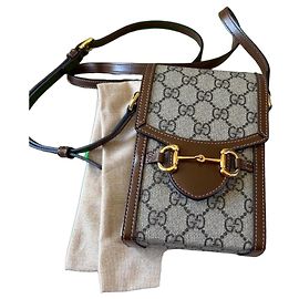 Gucci Horsebit 1955 Mini Sac GG Supreme & Cuir Marron