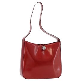 Céline Borsa a tracolla CELINE Star Ball in pelle vernice rossa oro Auth 189968A Rosso D'oro