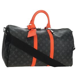 LOUIS VUITTON Monogram Eclipse Keepall Bandouliere 45 M15251 LV Auth 189113SAM Monograma
