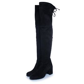 Stuart Weitzman, over knee suede heeled boots Black