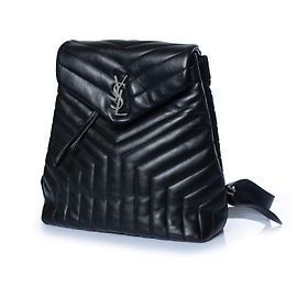Saint Laurent, mochila Loulou matelassada chevron Preto