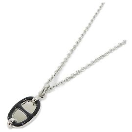 Hermès Collar Hermes Mini Maillon PM Negro Plata