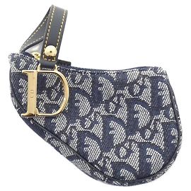 Carteira de moedas azul Christian Dior Azul