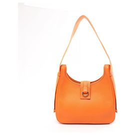 Bolsa de ombro em couro Taurillon Clemence laranja Hermès Laranja