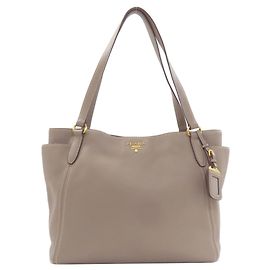 Bolsa Tote de couro de vitelo cinza Prada Marrom