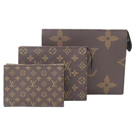 Louis Vuitton Monogram Reverse Trio Pochette Toilette Marron