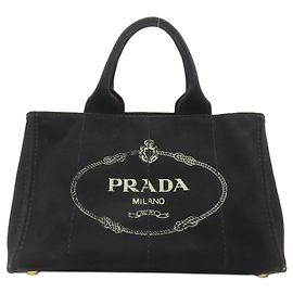 Borsa Prada Canapa in tela nera Nero