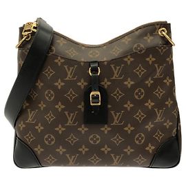 Bolso de Hombro Louis Vuitton Monogram Odeon MM Castaño Negro