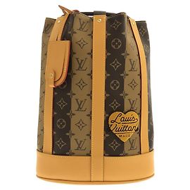 Bolsa de ombro Louis Vuitton Monogram Stripe Randonee Marrom