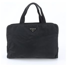 Sac cabas Prada Tessuto Nylon Triangle Logo Noir