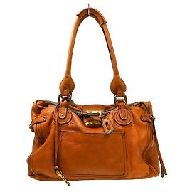 Chloé Chloe Paddington Lock Leather Medium Braun