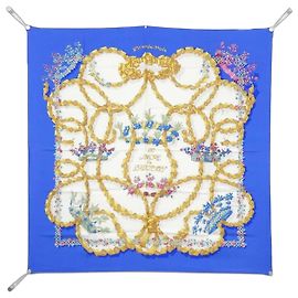 Hermès Hermes LE SACRE DU PRINTEMPS Carré Scarf Muffler Branco Azul