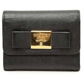 Cartera tríptico con cinta Prada Negro