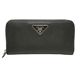 Prada Long Wallet in Black Saffiano Leather Black
