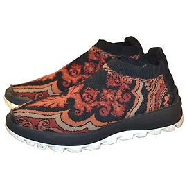 Ténis Etro em tecido com estampa Paisley Marrom Preto Vermelho Outro
